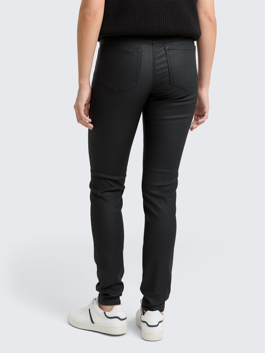 Thumbnail - TOM TAILOR DENIM Damen Coated TTNELA SKINNY Jeans, schwarz, Uni, Gr. 29/30