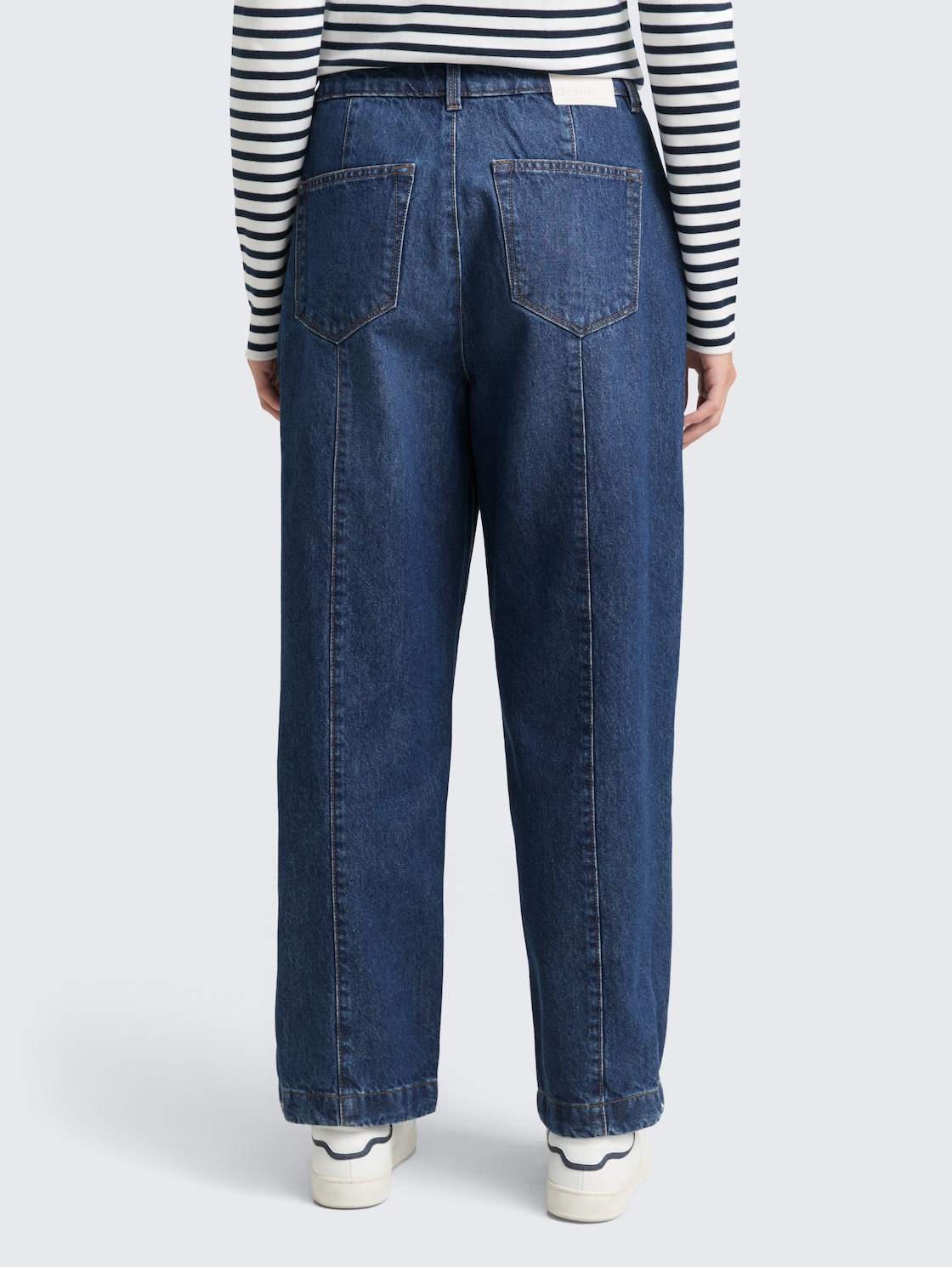 Thumbnail - TOM TAILOR DENIM Damen TTADEA BARREL Jeans mit verstellbarer Beinöffnung, blau, Uni, Gr. XS