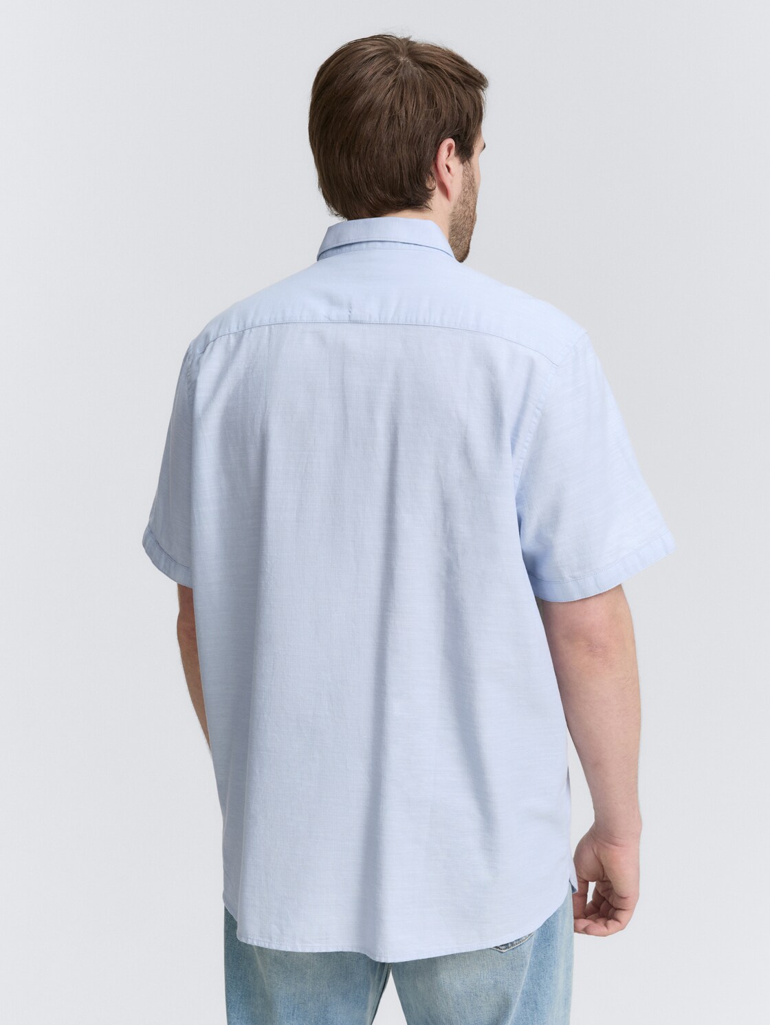 Thumbnail - TOM TAILOR Herren Plus Size - Kurzarmhemd mit Brusttasche, blau, Uni, Gr. 4XL