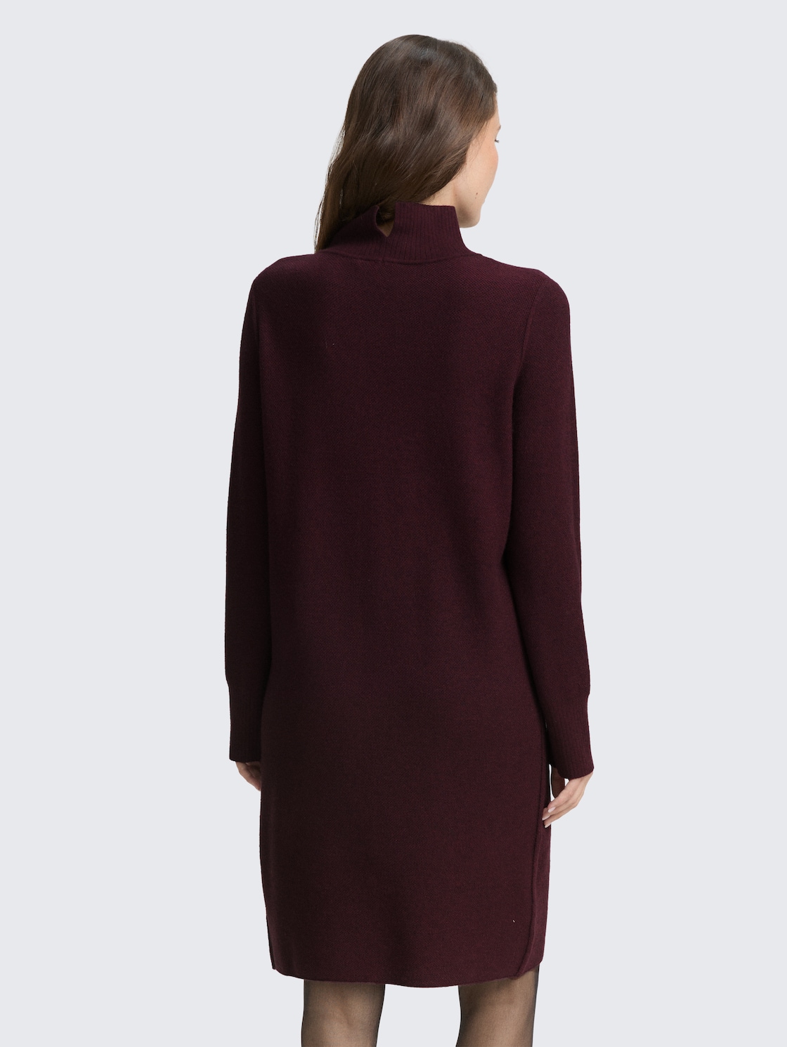 Thumbnail - TOM TAILOR Damen Strickkleid mit Stehkragen, rot, Uni, Gr. 46