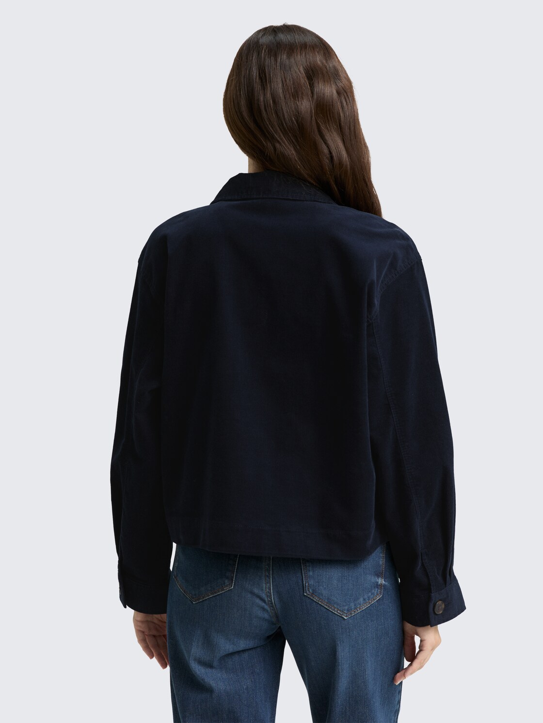 Thumbnail - TOM TAILOR Damen Oversize Cordjacke, blau, Uni, Gr. 46