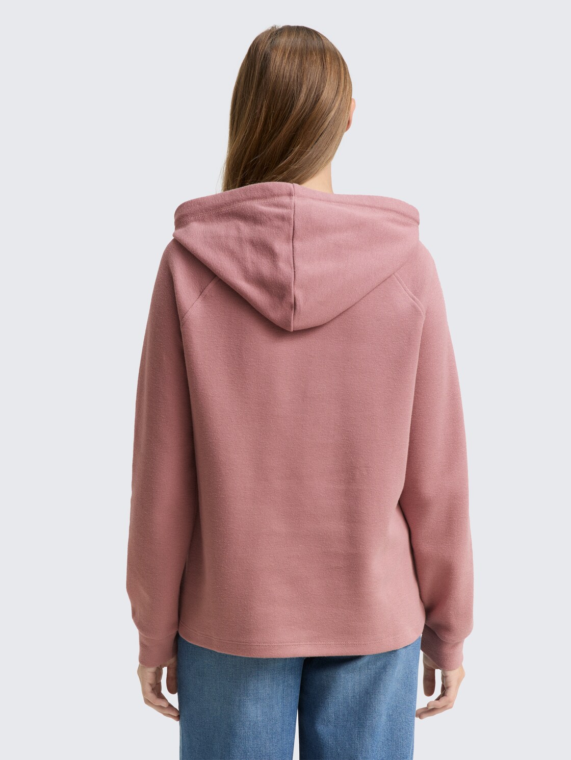 Thumbnail - TOM TAILOR DENIM Damen Loose Fit Hoodie Sweatshirt, rosa, Uni, Gr. S
