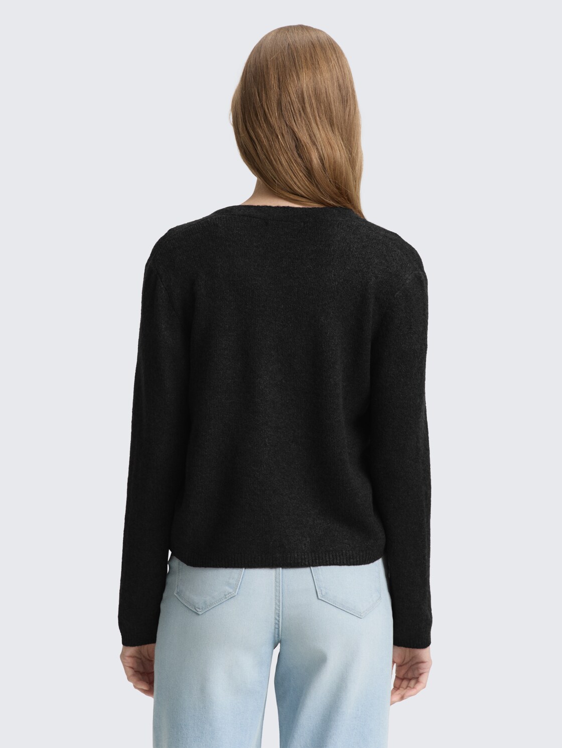 Thumbnail - TOM TAILOR DENIM Damen Cardigan mit Schleifen-Details, schwarz, Gr. M