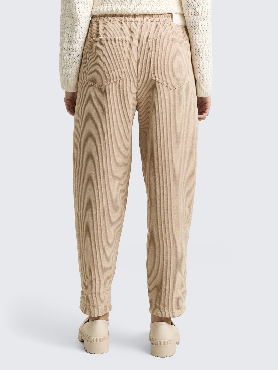 Thumbnail - TOM TAILOR DENIM Damen Cordhose mit Kordelzug, braun, Uni, Gr. L