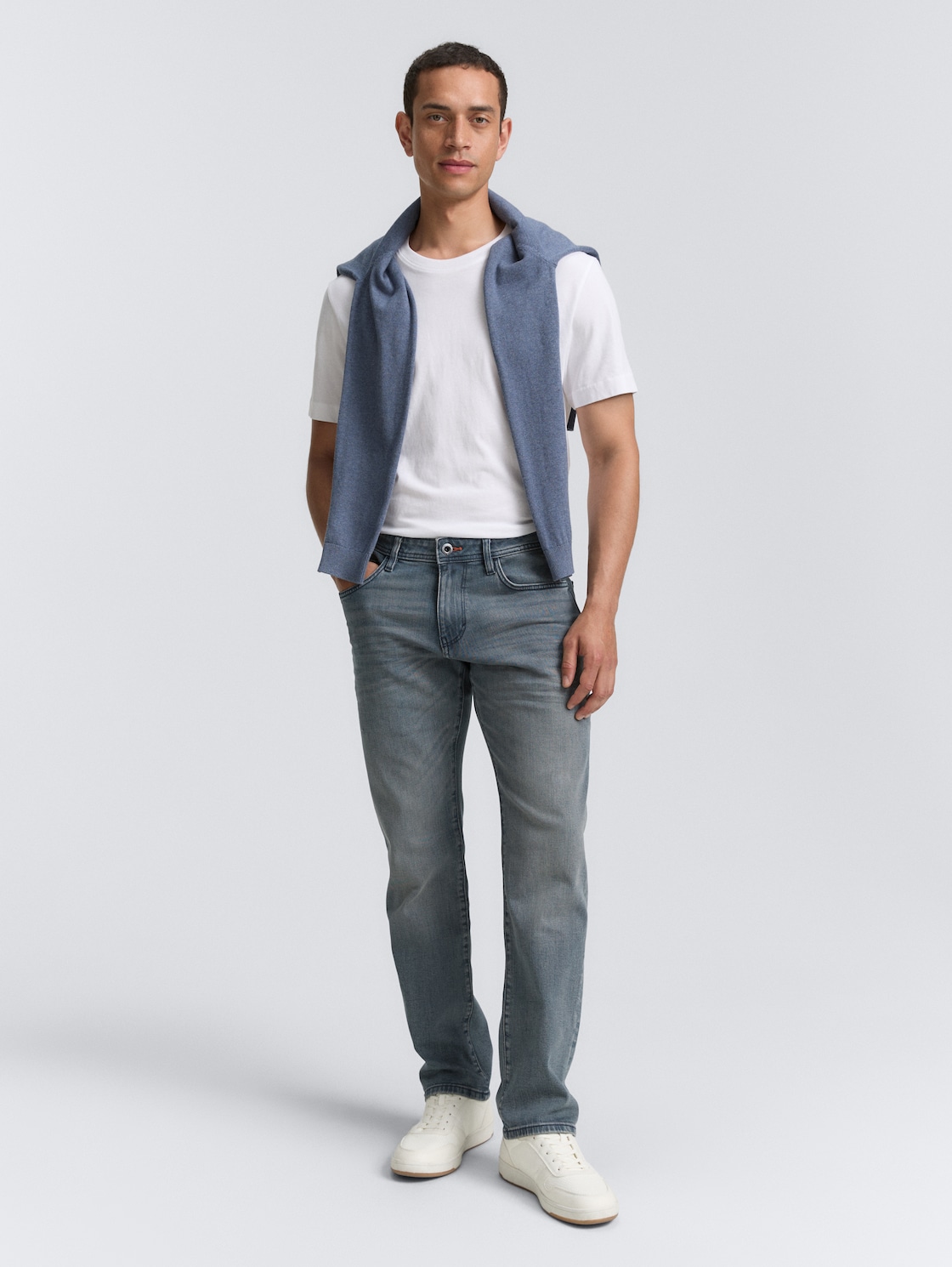 Thumbnail - TOM TAILOR Herren TTMARVIN STRAIGHT Jeans mit Stretch, blau, Uni, Gr. 34/32