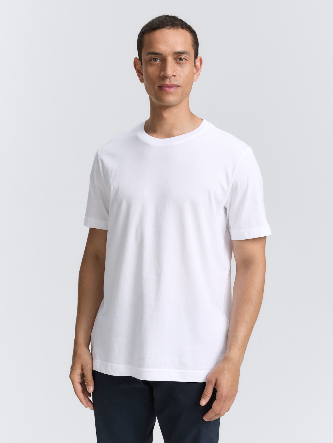 Thumbnail - TOM TAILOR Herren T-Shirts aus Baumwolle im 2er-Pack, weiß, Uni, Gr. XXL