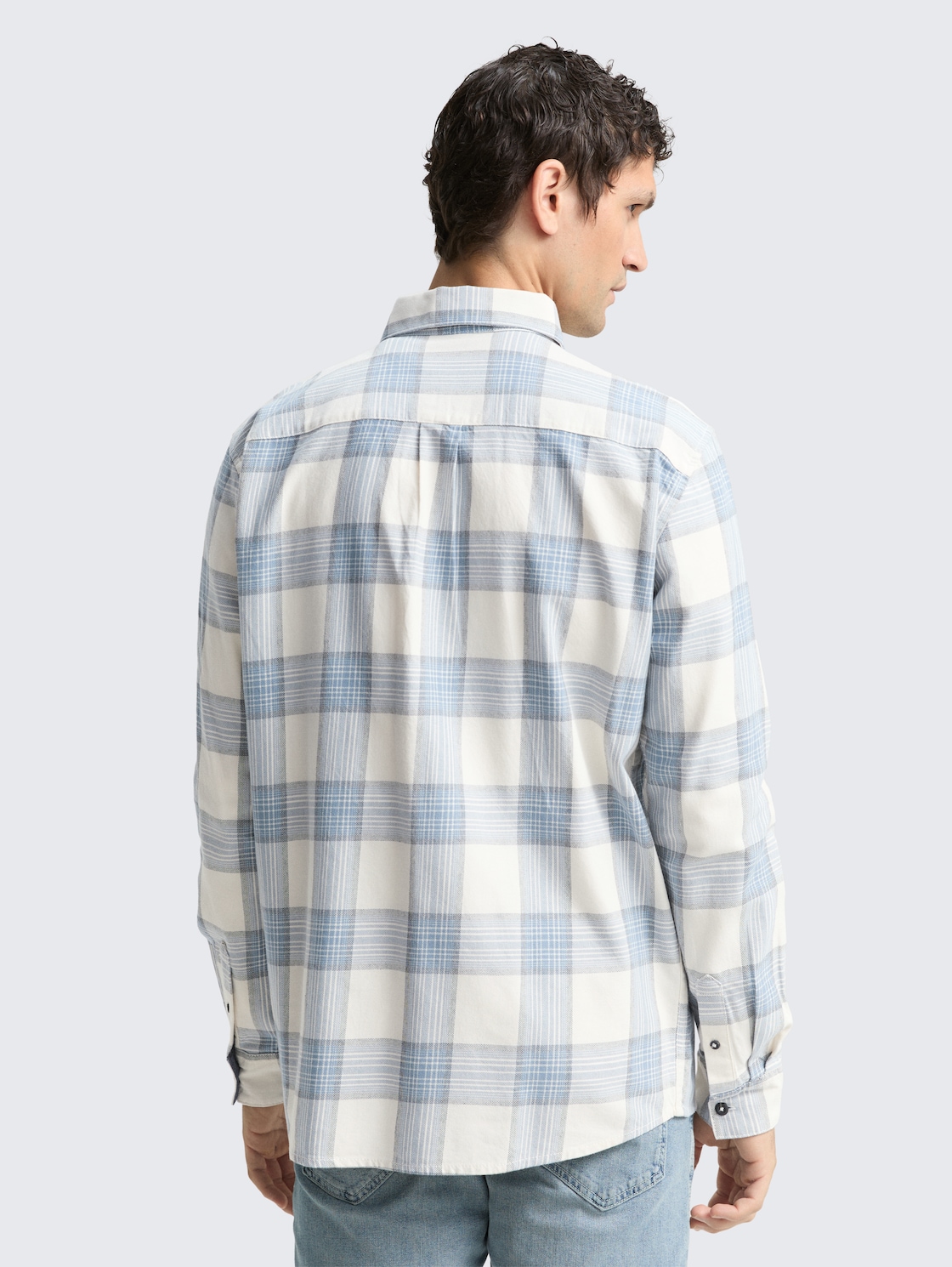 Thumbnail - TOM TAILOR Herren Comfort Fit Hemd mit Karomuster, weiß, Kariert, Gr. L