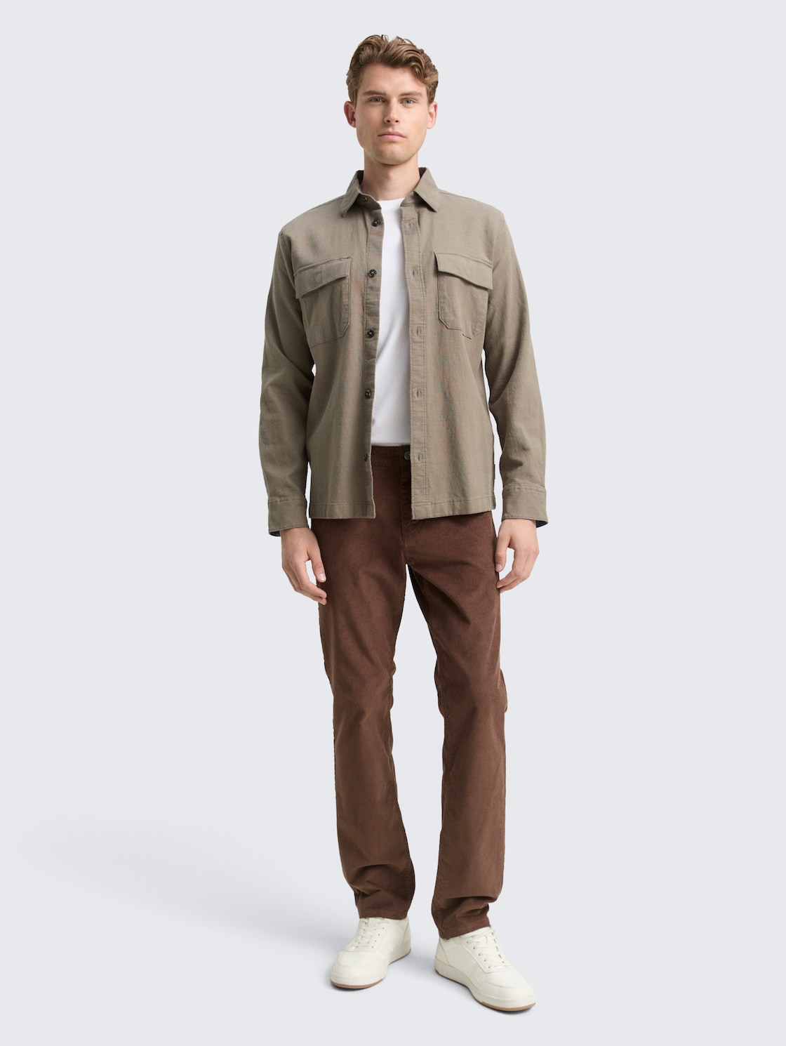 Thumbnail - TOM TAILOR Herren TTMARVIN STRAIGHT Cordhose, braun, Uni, Gr. 32/32
