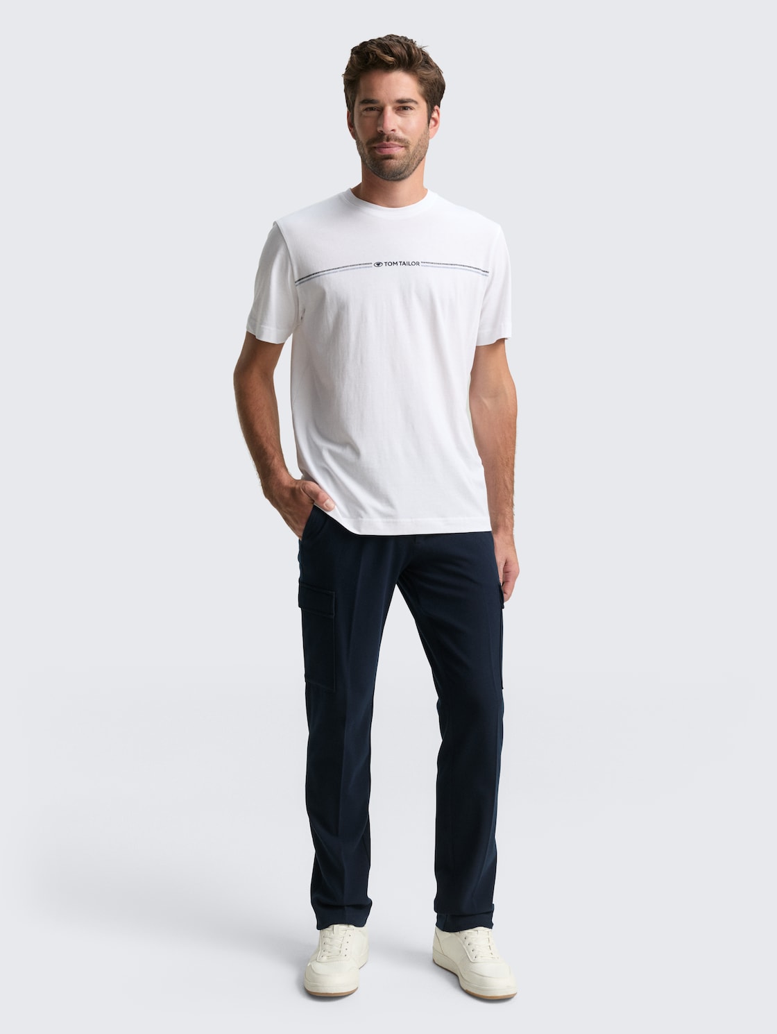 Thumbnail - TOM TAILOR Herren TTTAPERED Cargo Hose, blau, Uni, Gr. 34/36