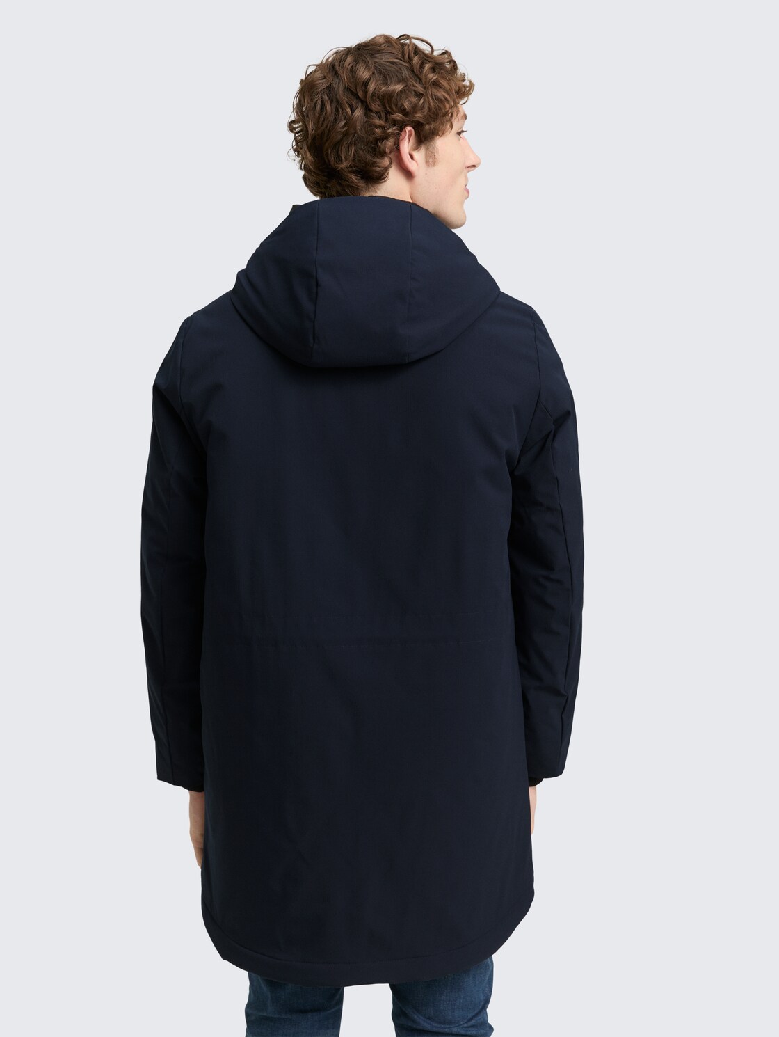 Thumbnail - TOM TAILOR DENIM Herren Parka mit wasserabweisender Funktion, blau, Uni, Gr. S