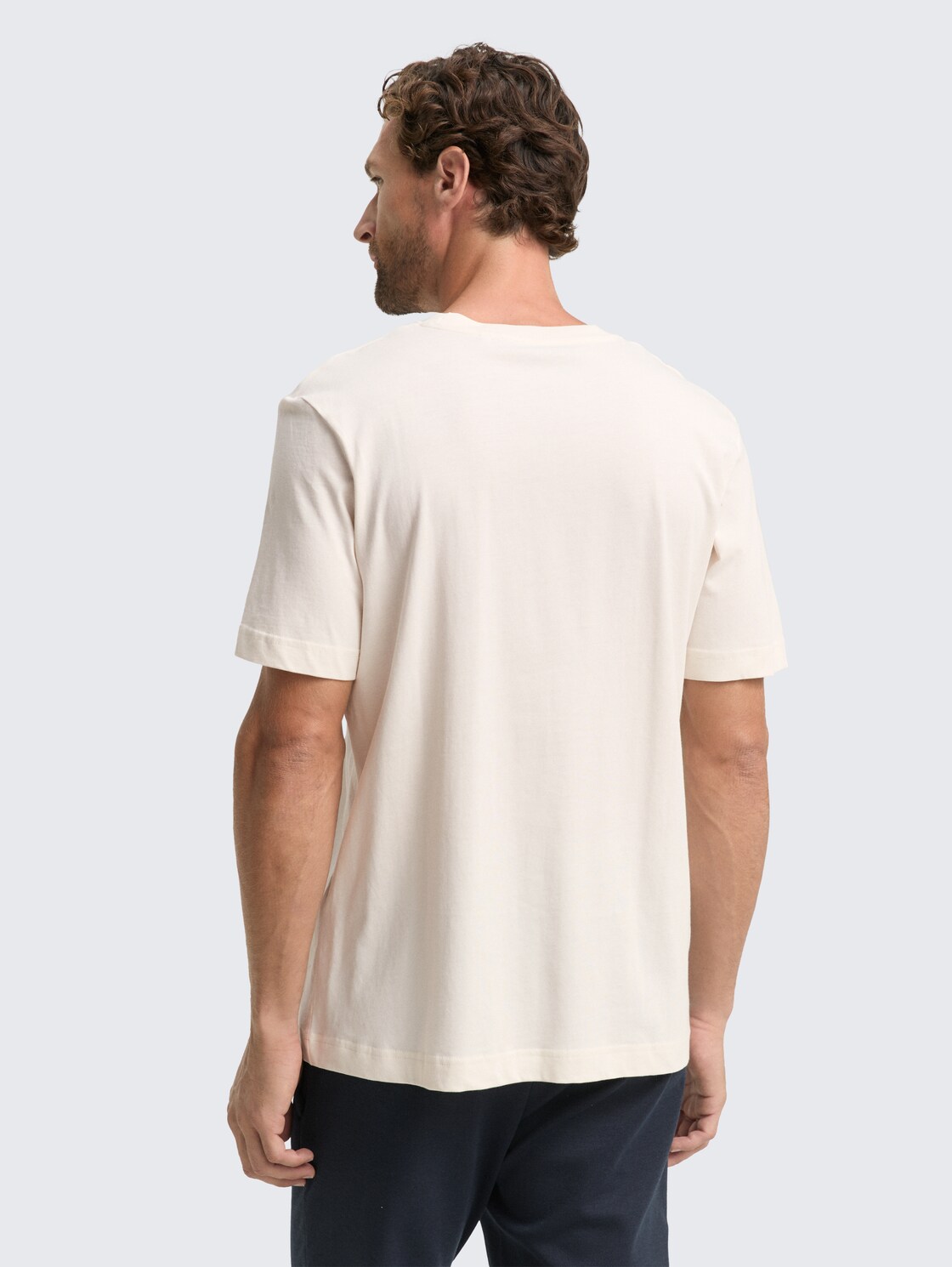 Thumbnail - TOM TAILOR Herren T-Shirt mit Print, braun, Uni, Gr. XL