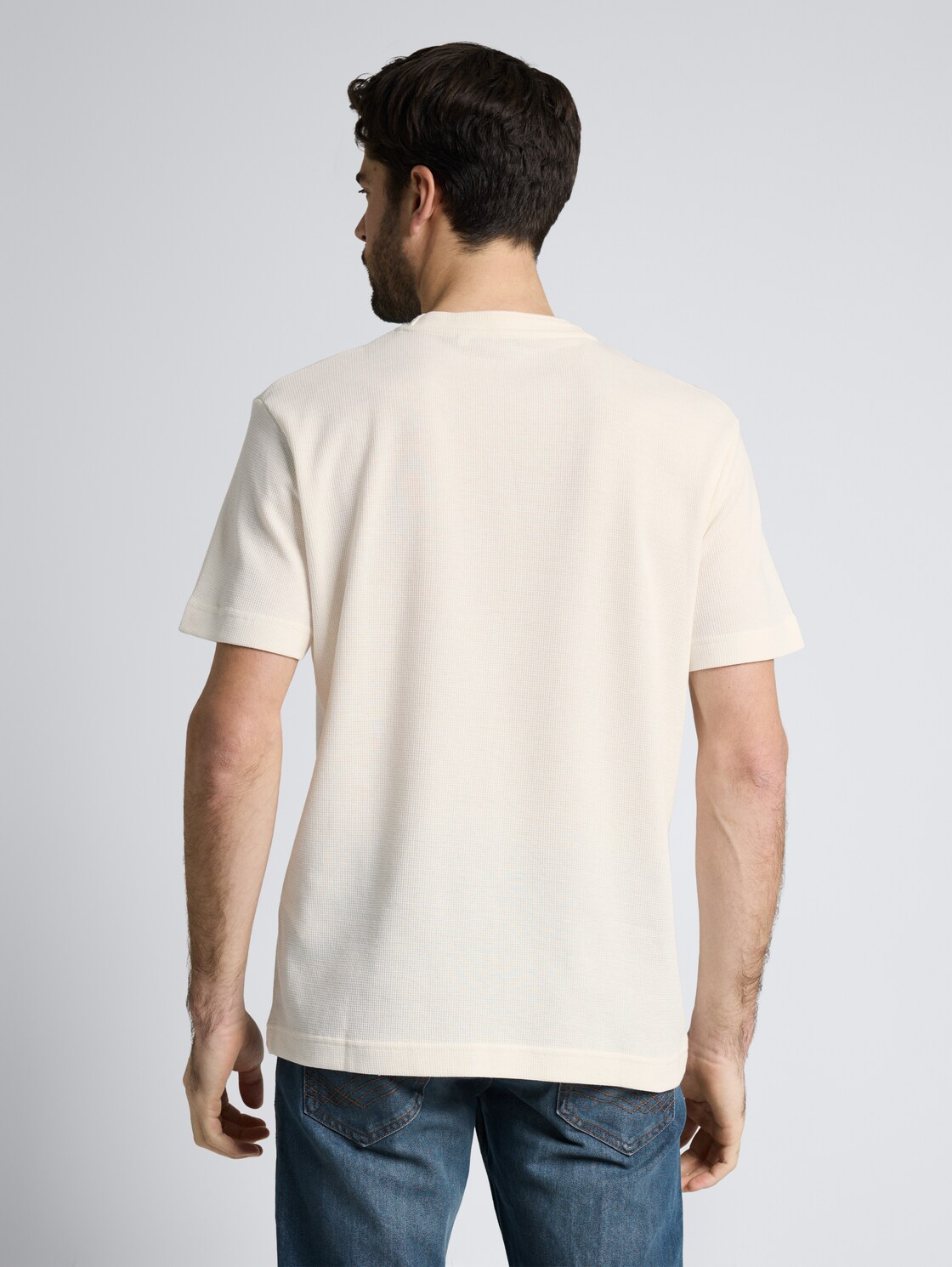 Thumbnail - TOM TAILOR Herren T-Shirt mit Waffelstruktur, braun, Uni, Gr. S