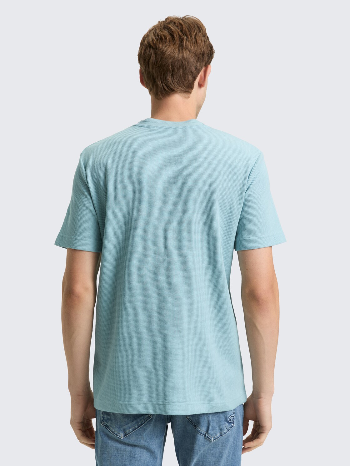 Thumbnail - TOM TAILOR Herren T-Shirt mit Waffelstruktur, grün, Uni, Gr. XXXL