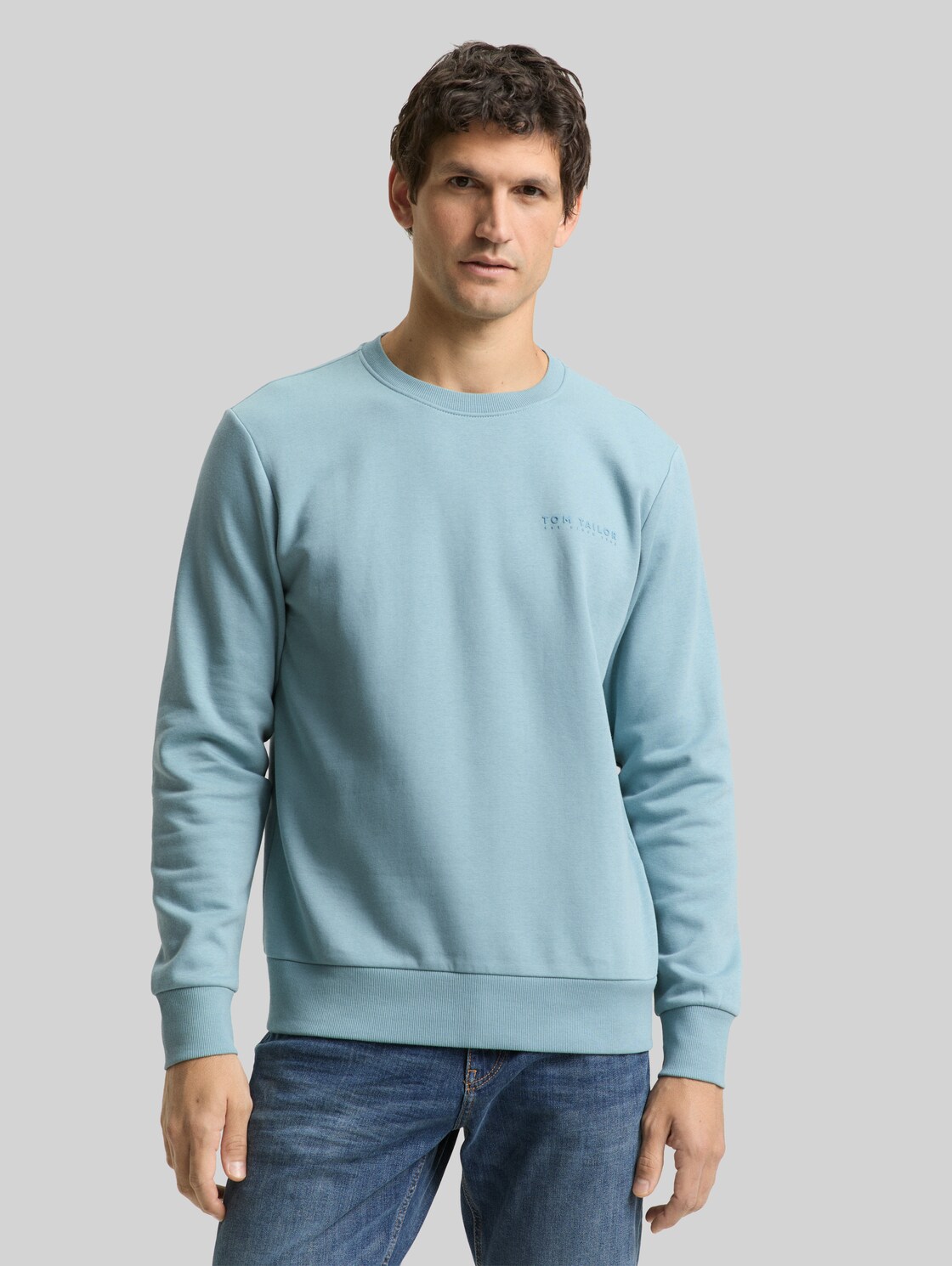  Tom Tailor Herren Sweatshirt Mit Rundhalsausschnitt, Grün, Logo Print, Gr. Xxl 