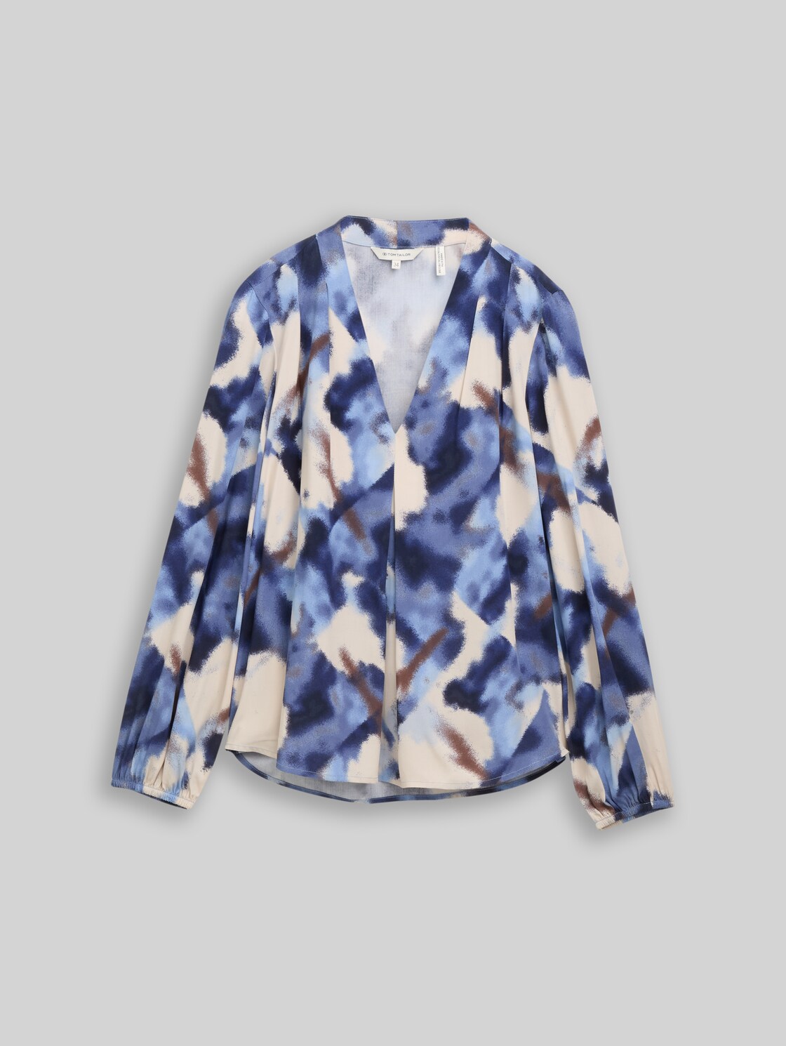TOM TAILOR Damen Bluse mit Muster, blau, Gemustert, Gr. 36