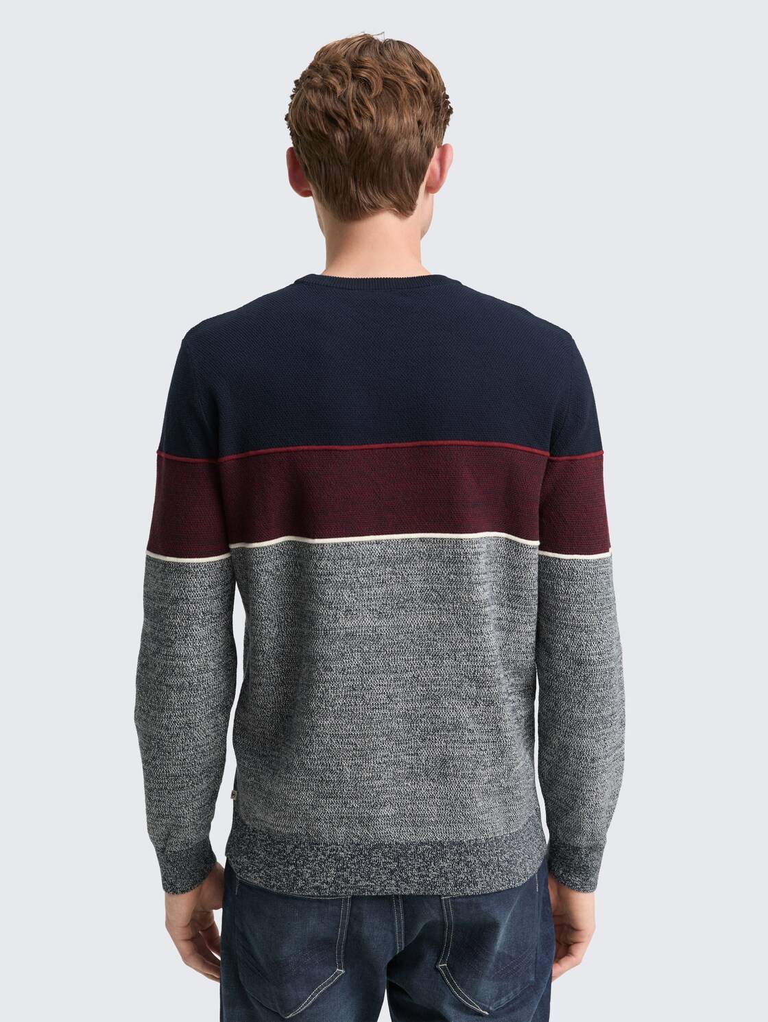 Thumbnail - TOM TAILOR Herren Strickpullover mit Colour Blocking, blau, Colour Blocking, Gr. XXXL