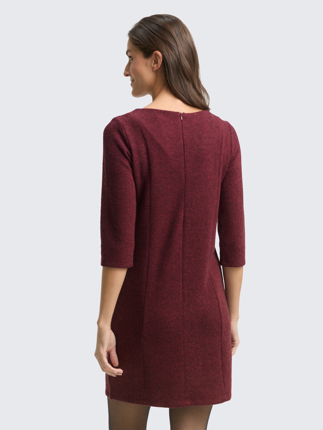 Thumbnail - TOM TAILOR Damen Cosy Kleid mit 3/4-Arm, rot, Meliert, Gr. 42