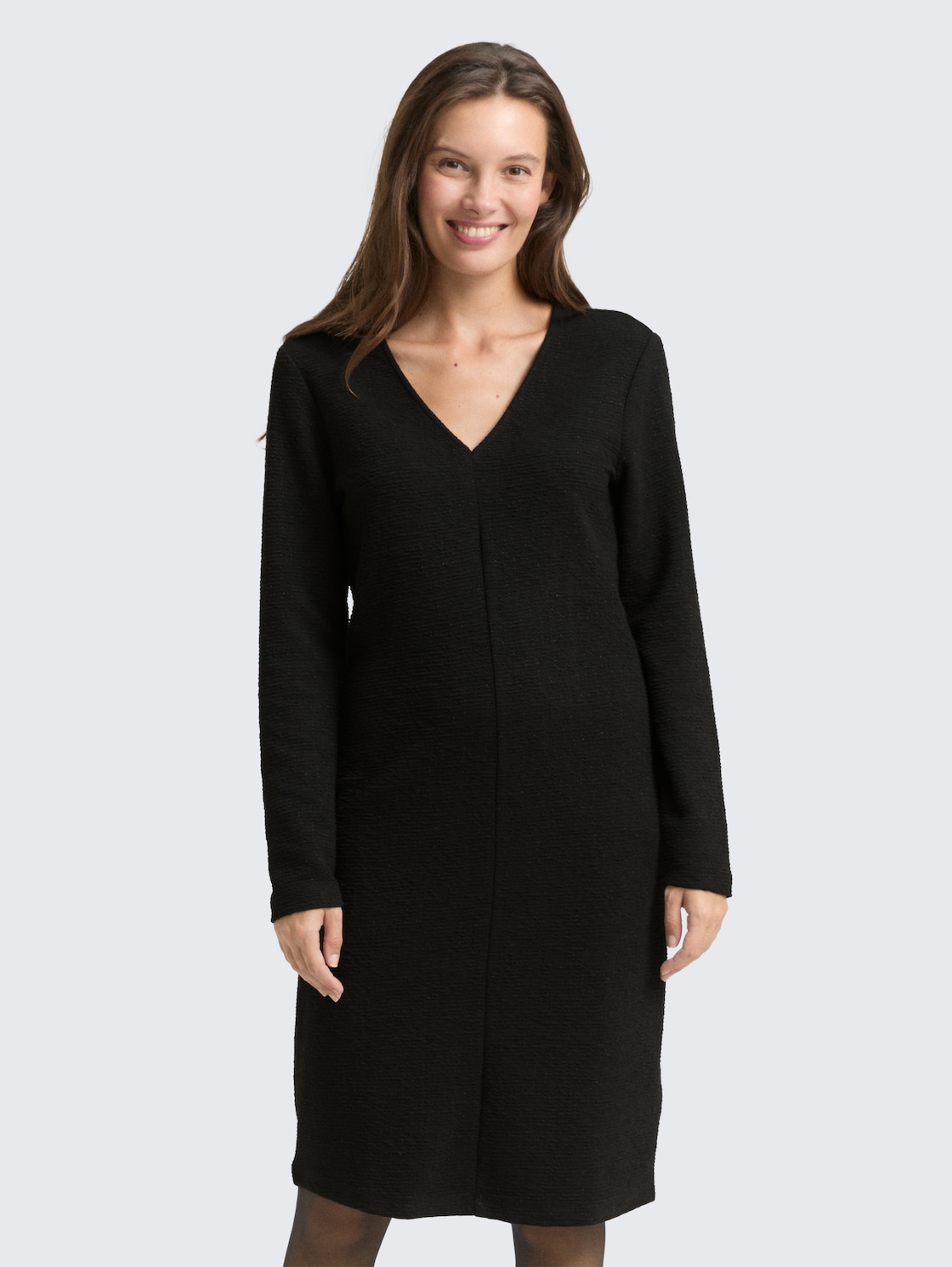 Thumbnail - TOM TAILOR Damen Kleid mit Glitzer-Effekt, schwarz, Uni, Gr. 36