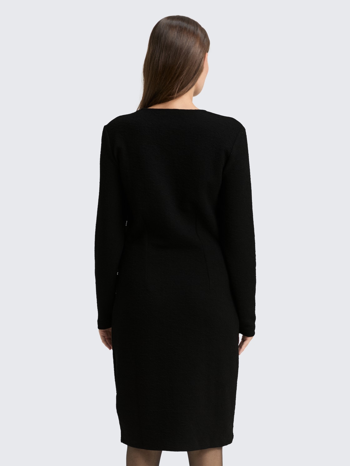 Thumbnail - TOM TAILOR Damen Kleid mit Glitzer-Effekt, schwarz, Uni, Gr. 36