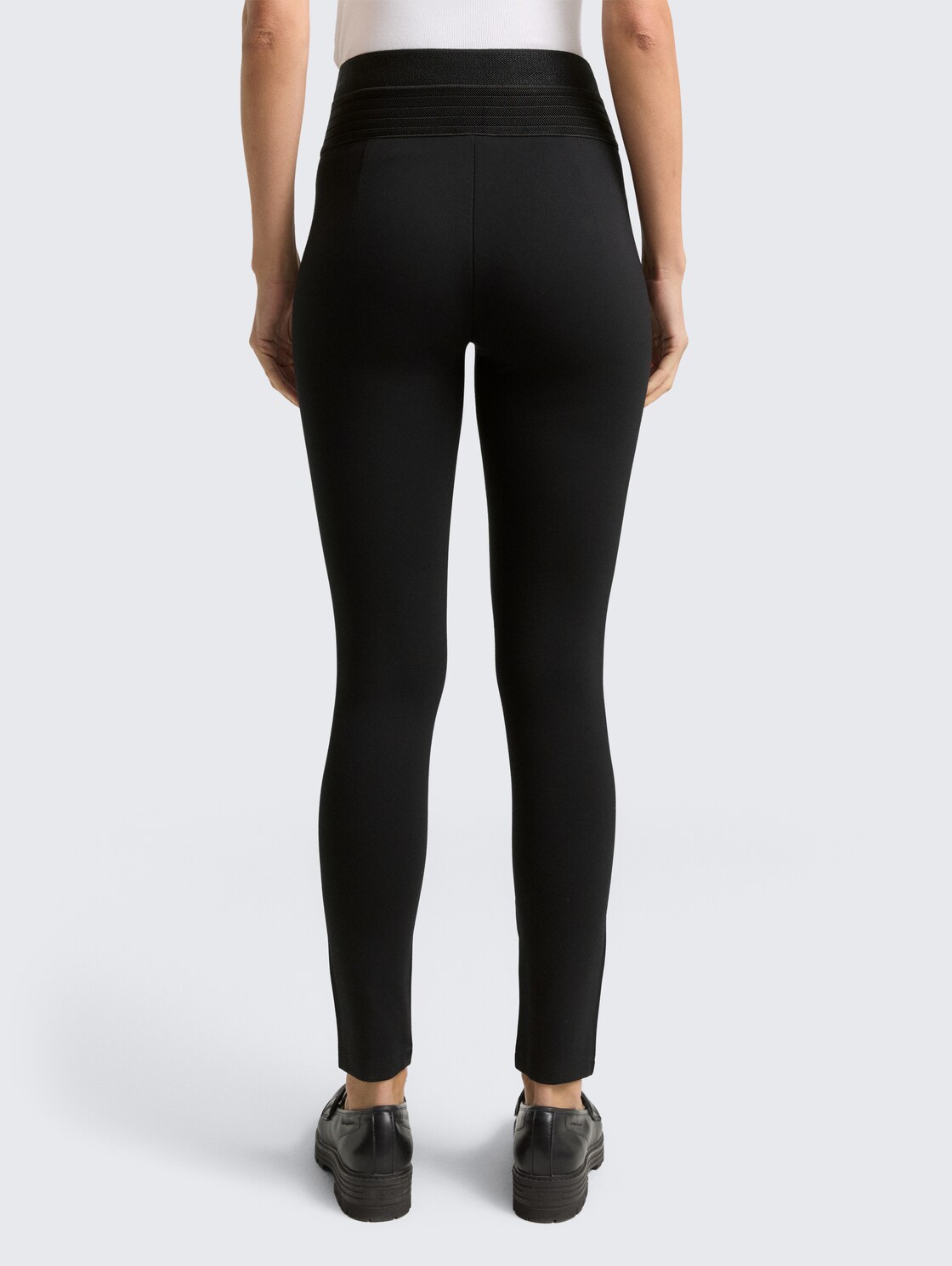 Thumbnail - TOM TAILOR Damen Treggings Hose mit elastischem Bund, schwarz, Uni, Gr. 40/28