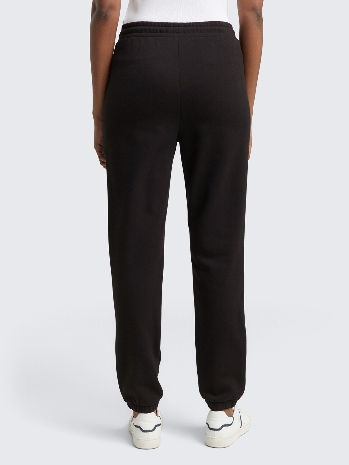 Thumbnail - TOM TAILOR DENIM Damen Jogginghose mit Glitzer-Stickerei, schwarz, Uni, Gr. XS