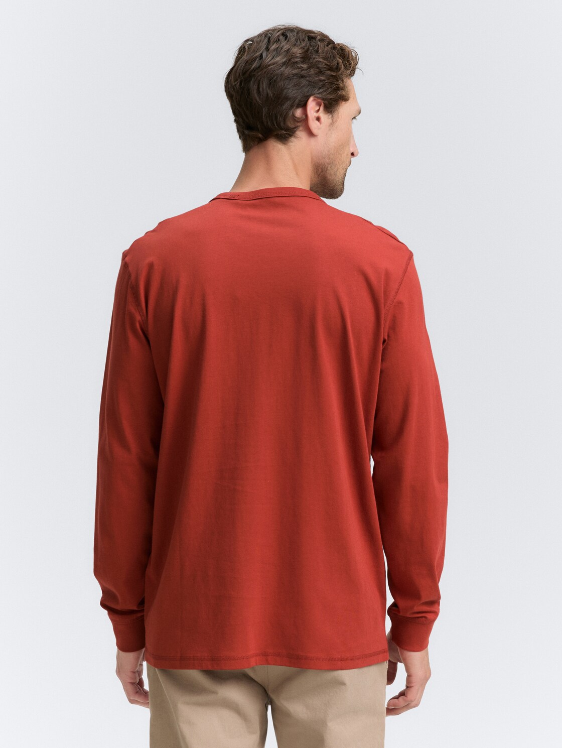 Thumbnail - TOM TAILOR Herren Basic Langarmshirt aus Baumwolle, rot, Uni, Gr. XXXL