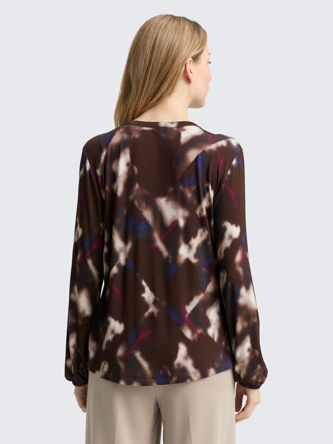 Thumbnail - TOM TAILOR Damen Blusenshirt mit Muster, braun, Gemustert, Gr. L