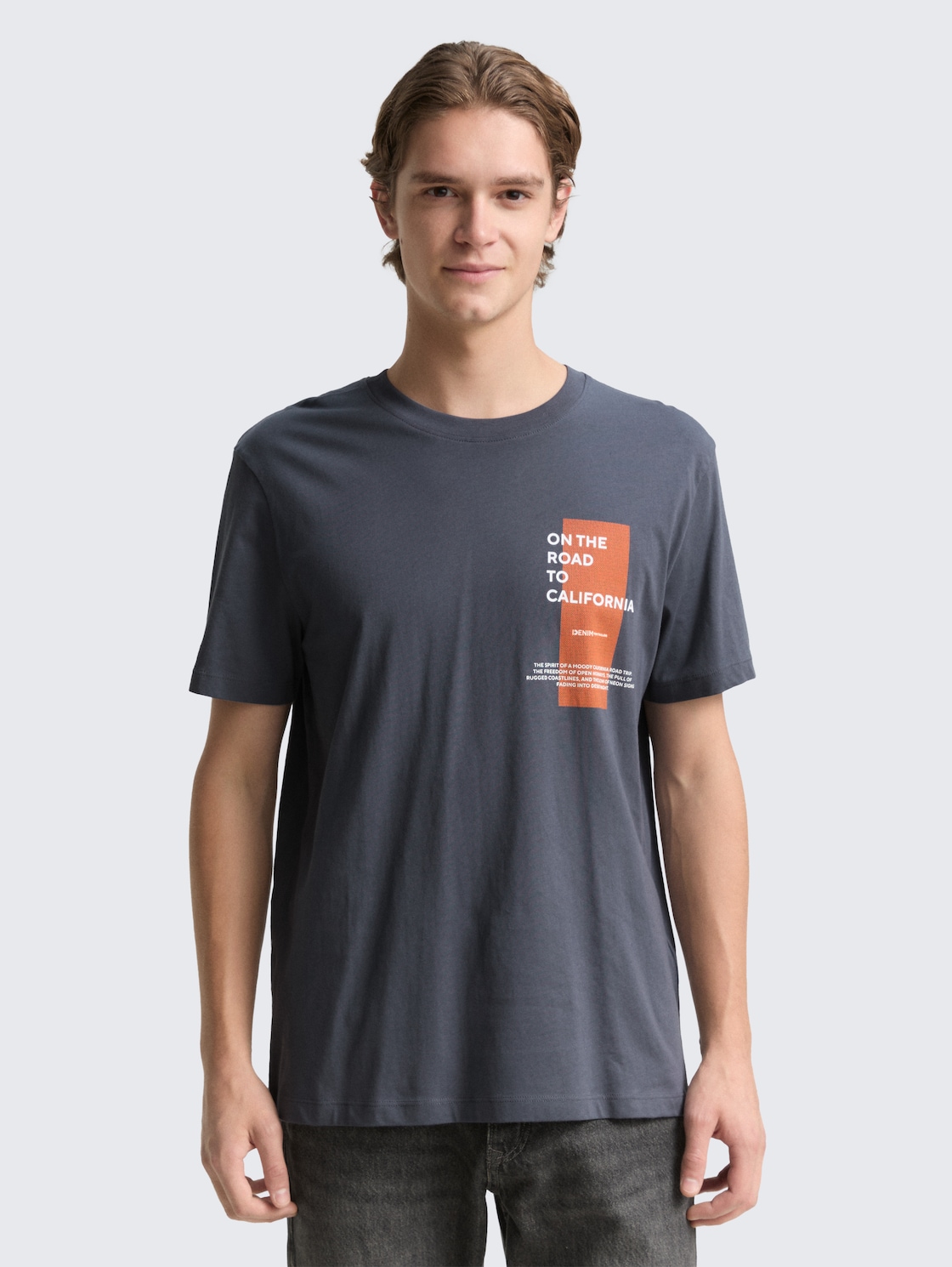 Thumbnail - TOM TAILOR DENIM Herren T-Shirt mit Print, bunt, Uni, Gr. S