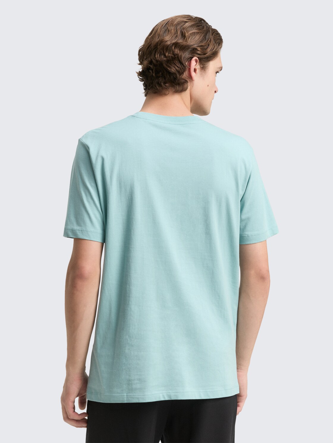 Thumbnail - TOM TAILOR DENIM Herren T-Shirt mit Print, grün, Uni, Gr. M