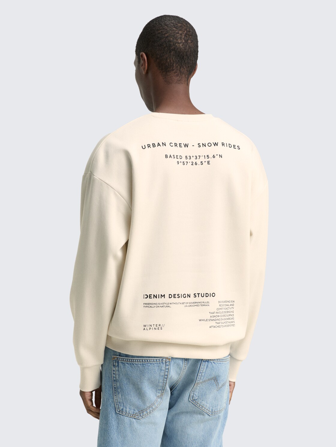 Thumbnail - TOM TAILOR DENIM Herren Relaxed Sweatshirt mit Print, weiß, Uni, Gr. XS