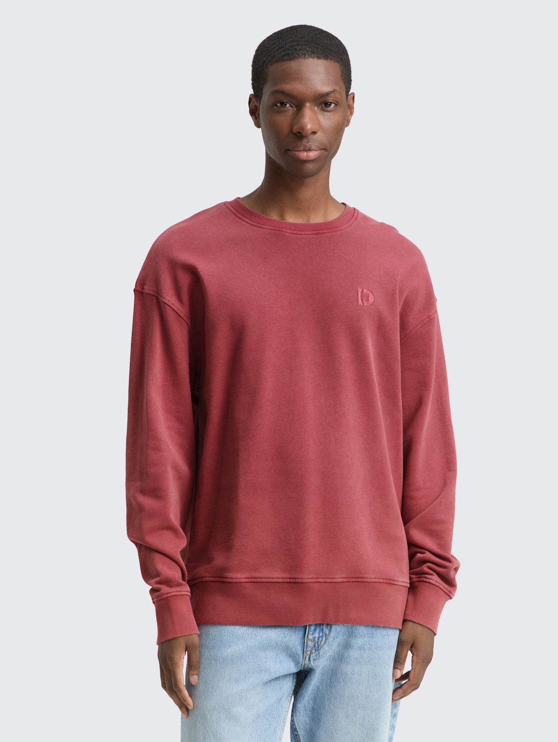 Thumbnail - TOM TAILOR DENIM Herren Relaxed Overdyed Sweatshirt, rot, Uni, Gr. M
