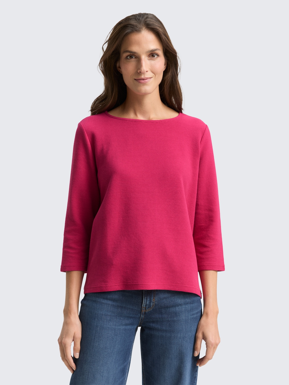 Thumbnail - TOM TAILOR Damen Langarmshirt mit Ottoman-Struktur, bunt, Uni, Gr. XS