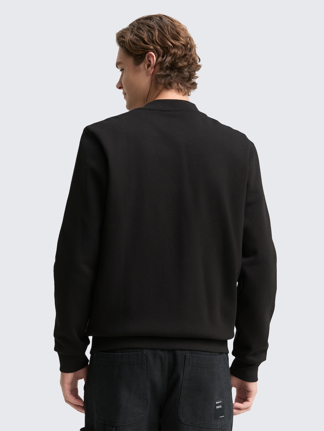 Thumbnail - TOM TAILOR DENIM Herren Sweatjacke mit Bomberkragen, bunt, Uni, Gr. XS