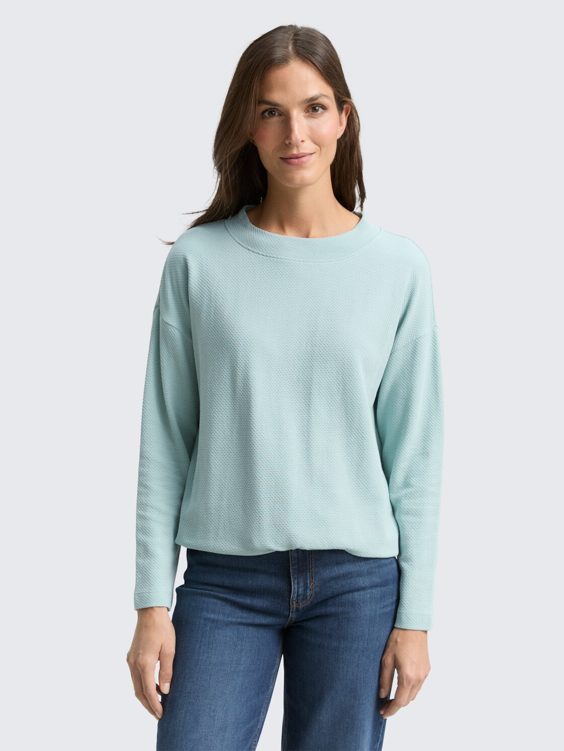 Thumbnail - TOM TAILOR Damen Loose Fit Sweatshirt, grün, Uni, Gr. XXXL