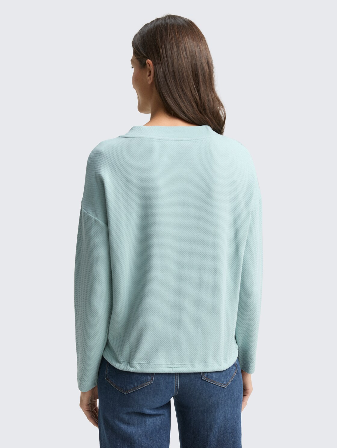 Thumbnail - TOM TAILOR Damen Loose Fit Sweatshirt, grün, Uni, Gr. XXXL