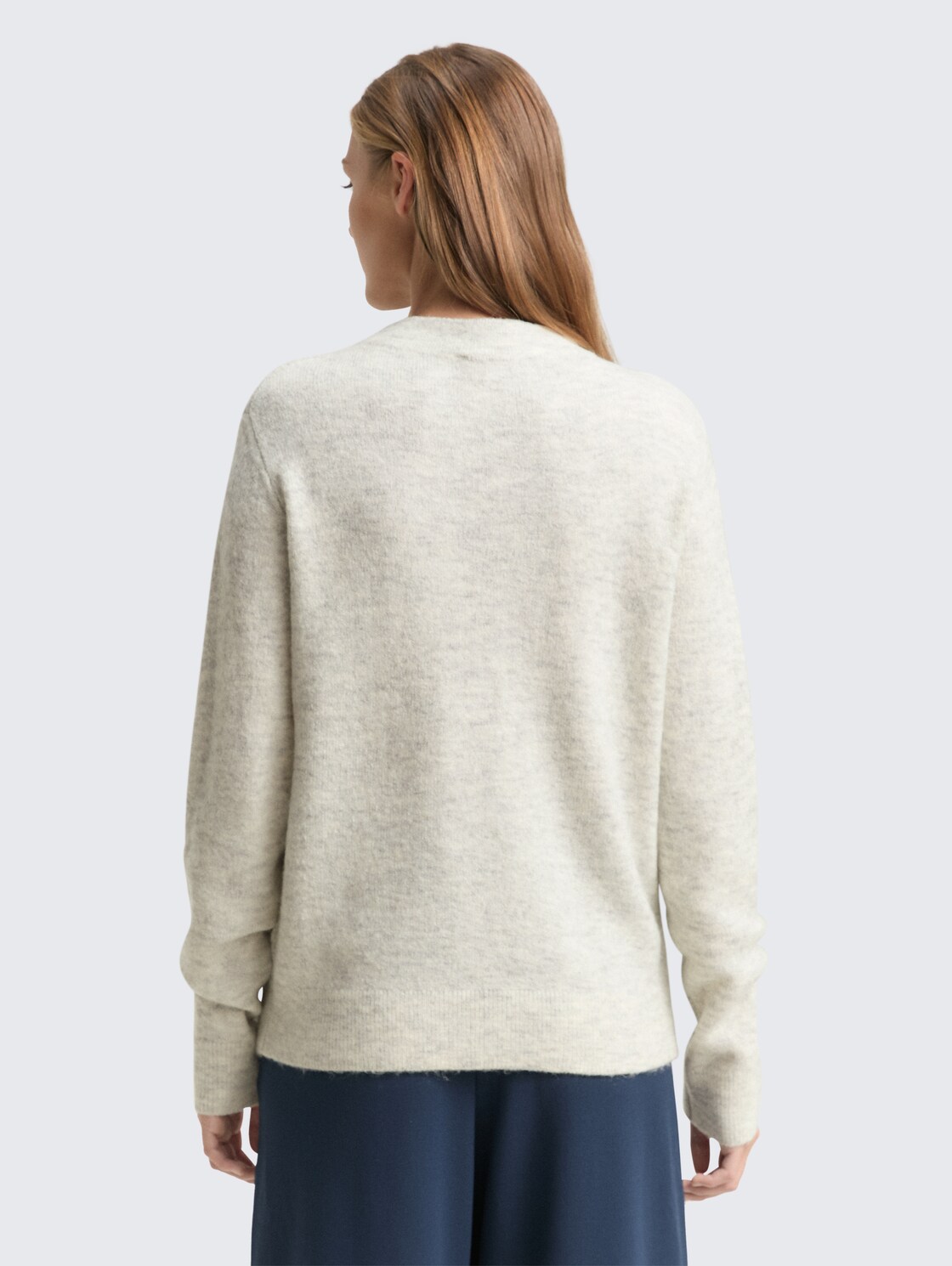 Thumbnail - TOM TAILOR DENIM Damen Cosy Strickpullover, weiß, Meliert, Gr. S