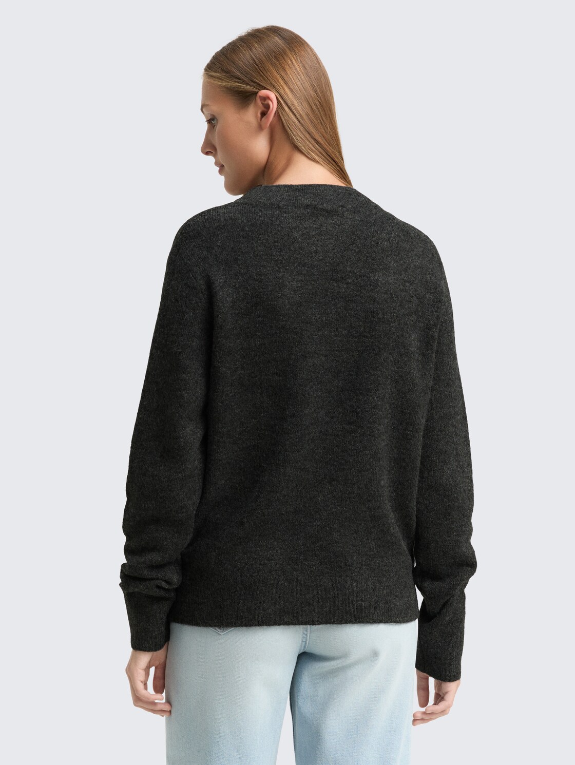Thumbnail - TOM TAILOR DENIM Damen Cosy Strickpullover, grau, Meliert, Gr. XXL