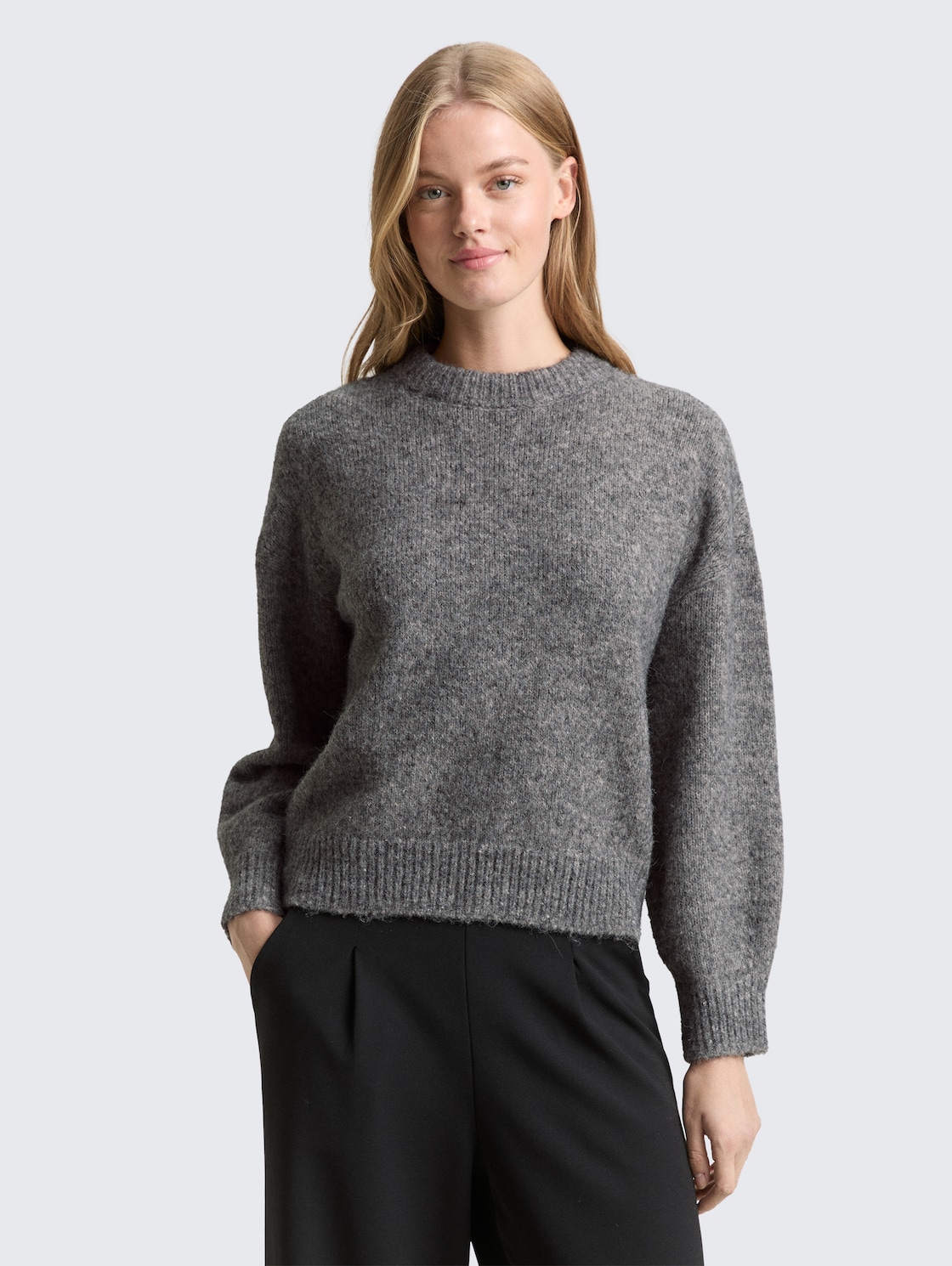 Thumbnail - TOM TAILOR DENIM Damen Oversize Strickpullover, bunt, Meliert, Gr. S