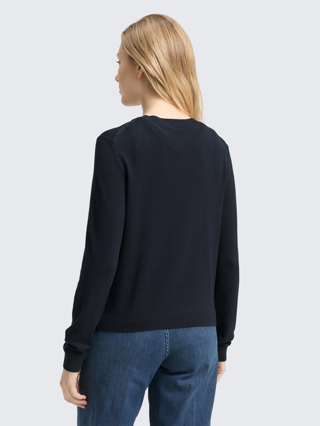 Thumbnail - TOM TAILOR Damen Cardigan mit verdeckter Knopfleiste, blau, Uni, Gr. XS