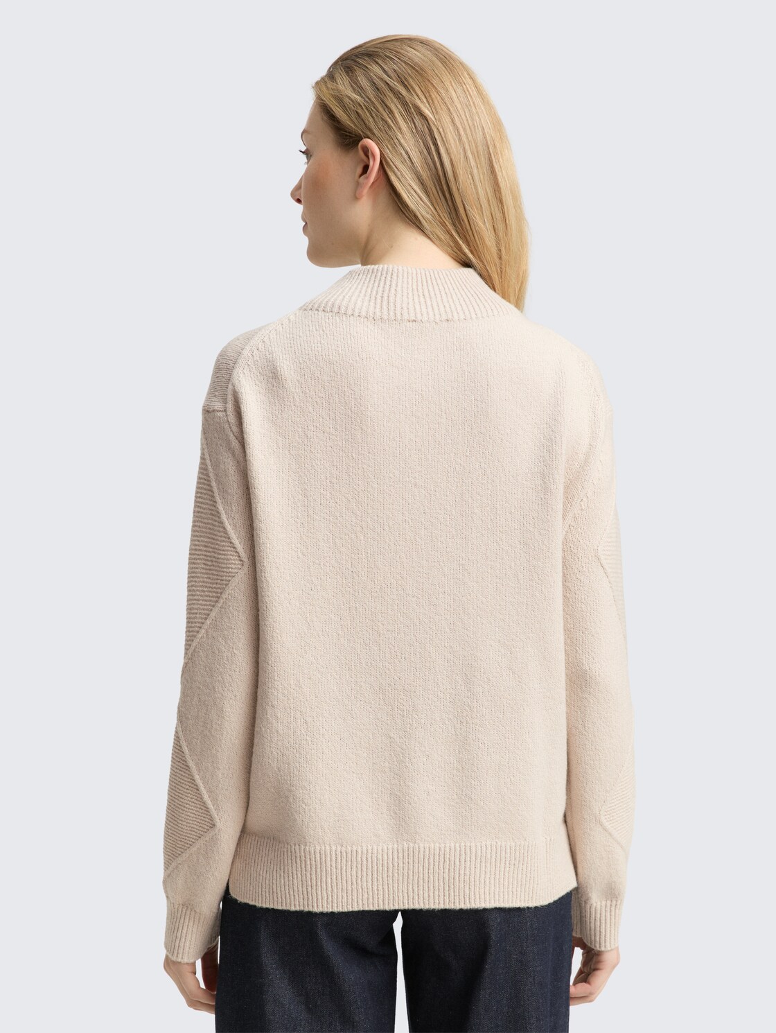 Thumbnail - TOM TAILOR Damen Loose Fit Strickpullover mit Stehkragen, braun, Uni, Gr. S