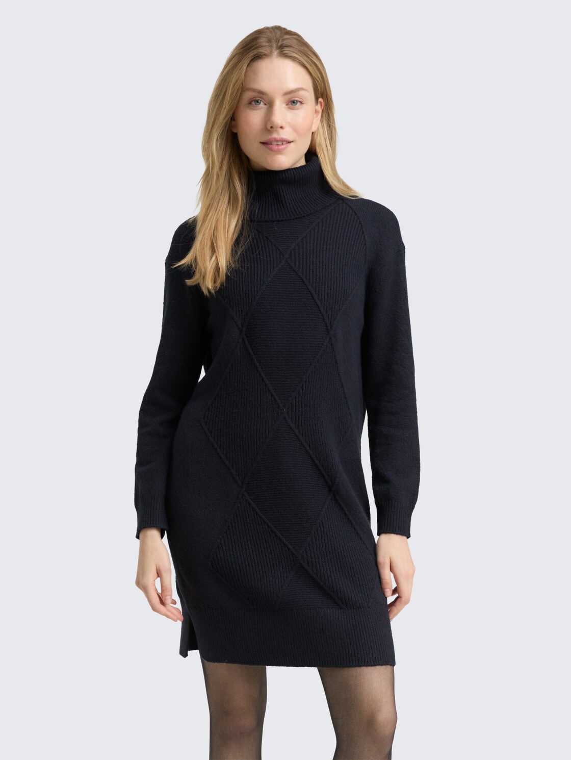Thumbnail - TOM TAILOR Damen Loose Fit Strickkleid, blau, Uni, Gr. 40