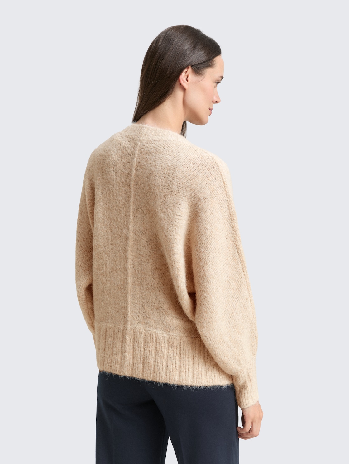 Thumbnail - TOM TAILOR Damen Oversize Cardigan mit Wollanteil, beige, Meliert, Gr. S