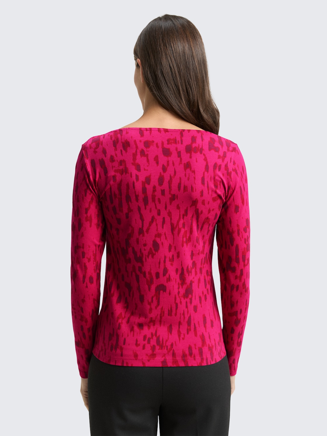 Thumbnail - TOM TAILOR Damen Langarmshirt mit Muster, rot, Gemustert, Gr. XS