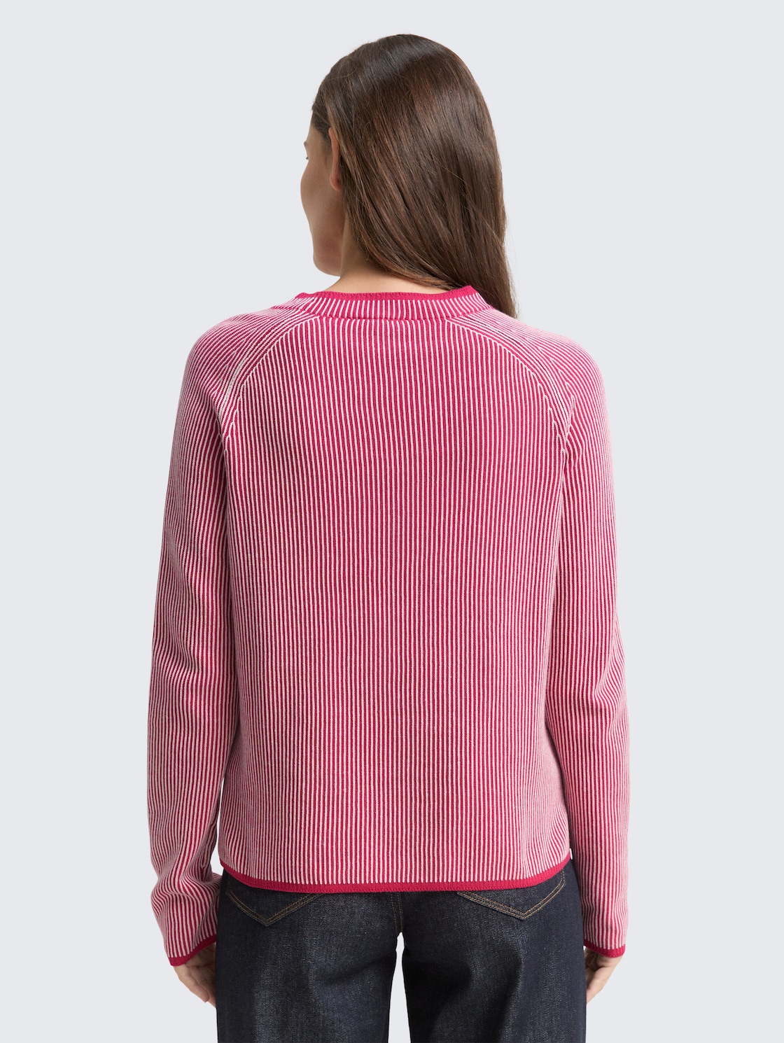 Thumbnail - TOM TAILOR Damen Strickpullover mit Rundhalsausschnitt, rosa, Meliert, Gr. XXXL