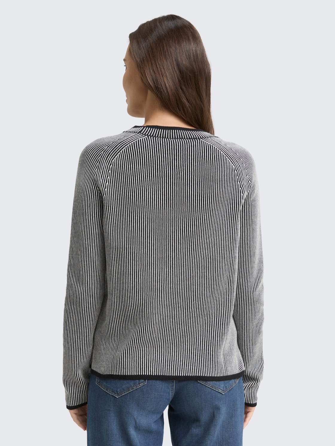 Thumbnail - TOM TAILOR Damen Strickpullover mit Rundhalsausschnitt, schwarz, Meliert, Gr. M