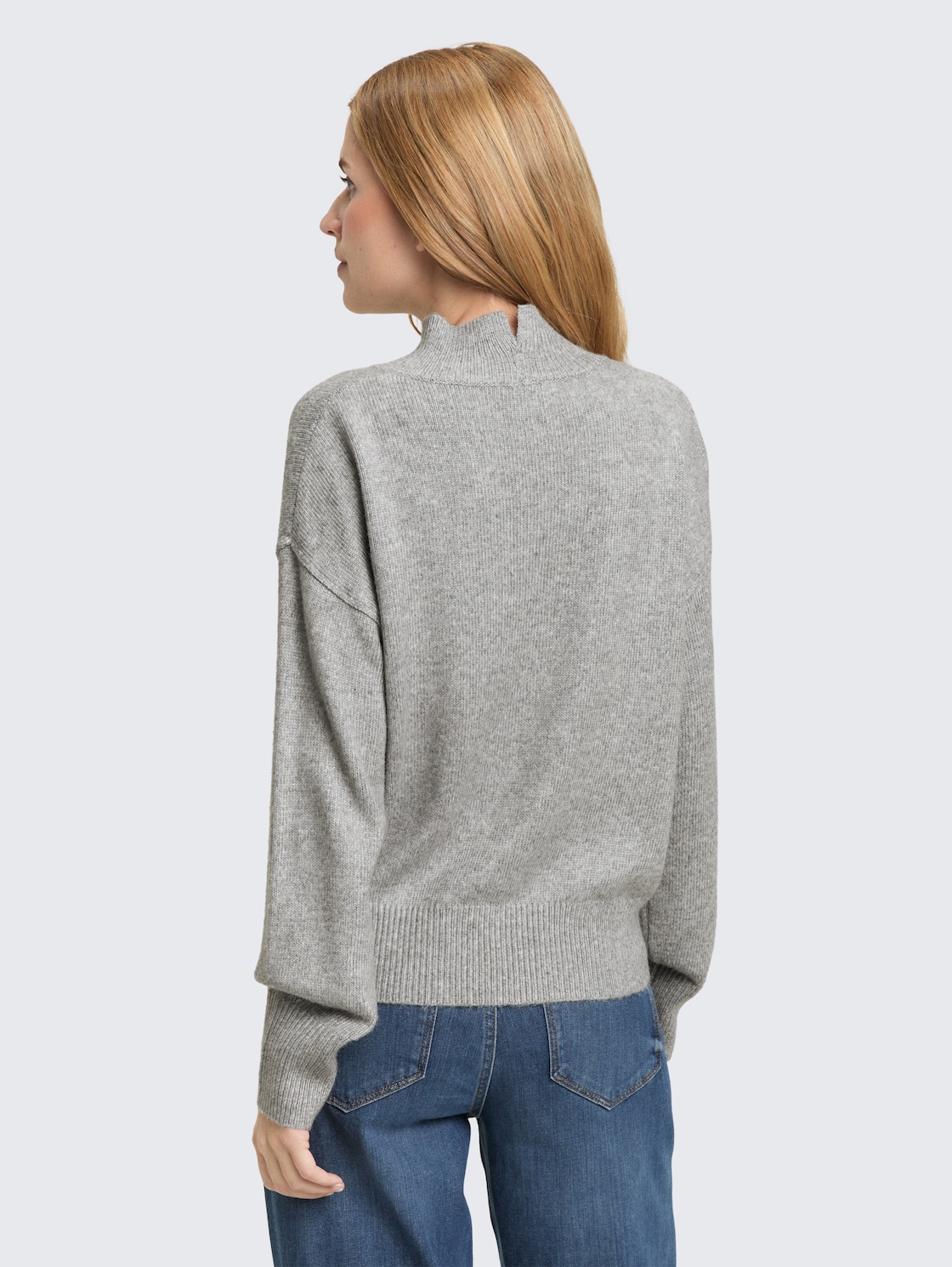 Thumbnail - TOM TAILOR Damen Oversize Strickpullover mit Stehkragen, bunt, Meliert, Gr. M