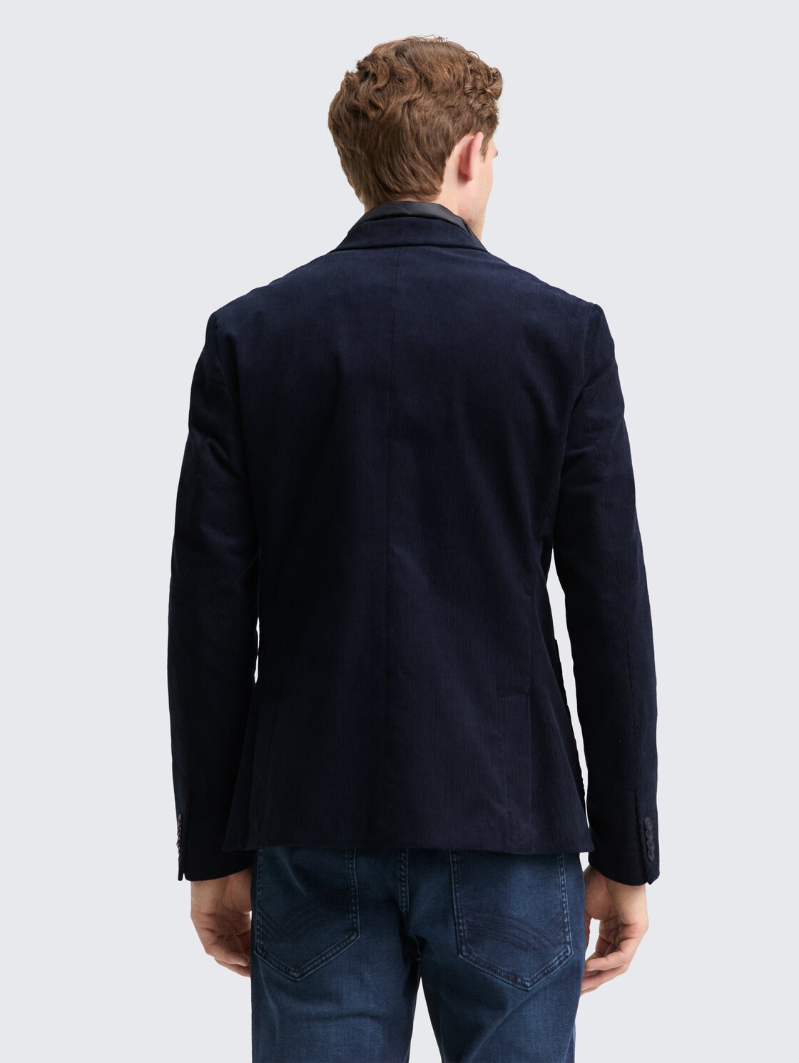 Thumbnail - TOM TAILOR Herren 2-in-1 Cord Sakko mit herausnehmbarem Einsatz, blau, Uni, Gr. 56