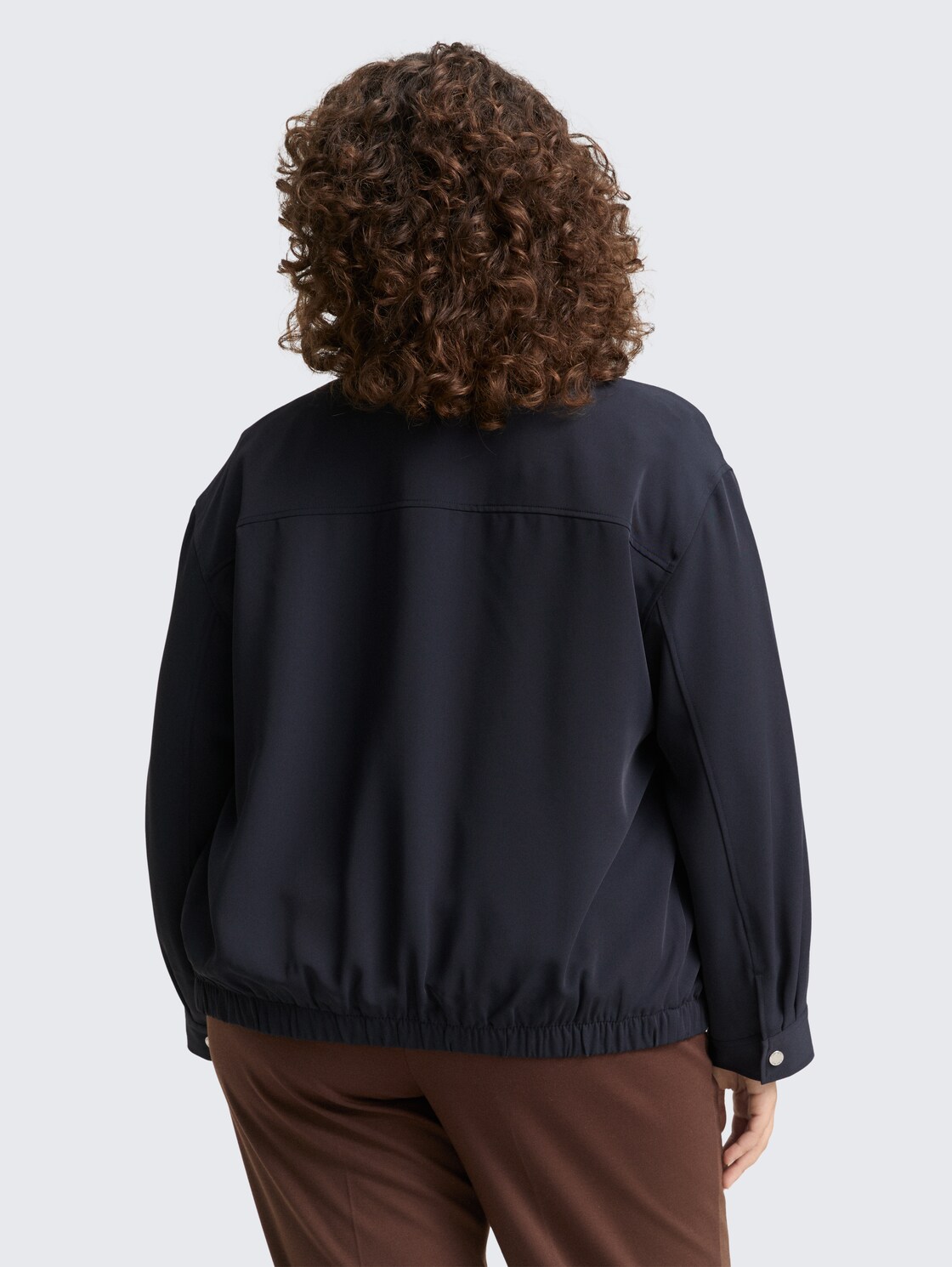 Thumbnail - TOM TAILOR Damen Plus Size - Loose Fit Blouson Jacke, blau, Uni, Gr. 50