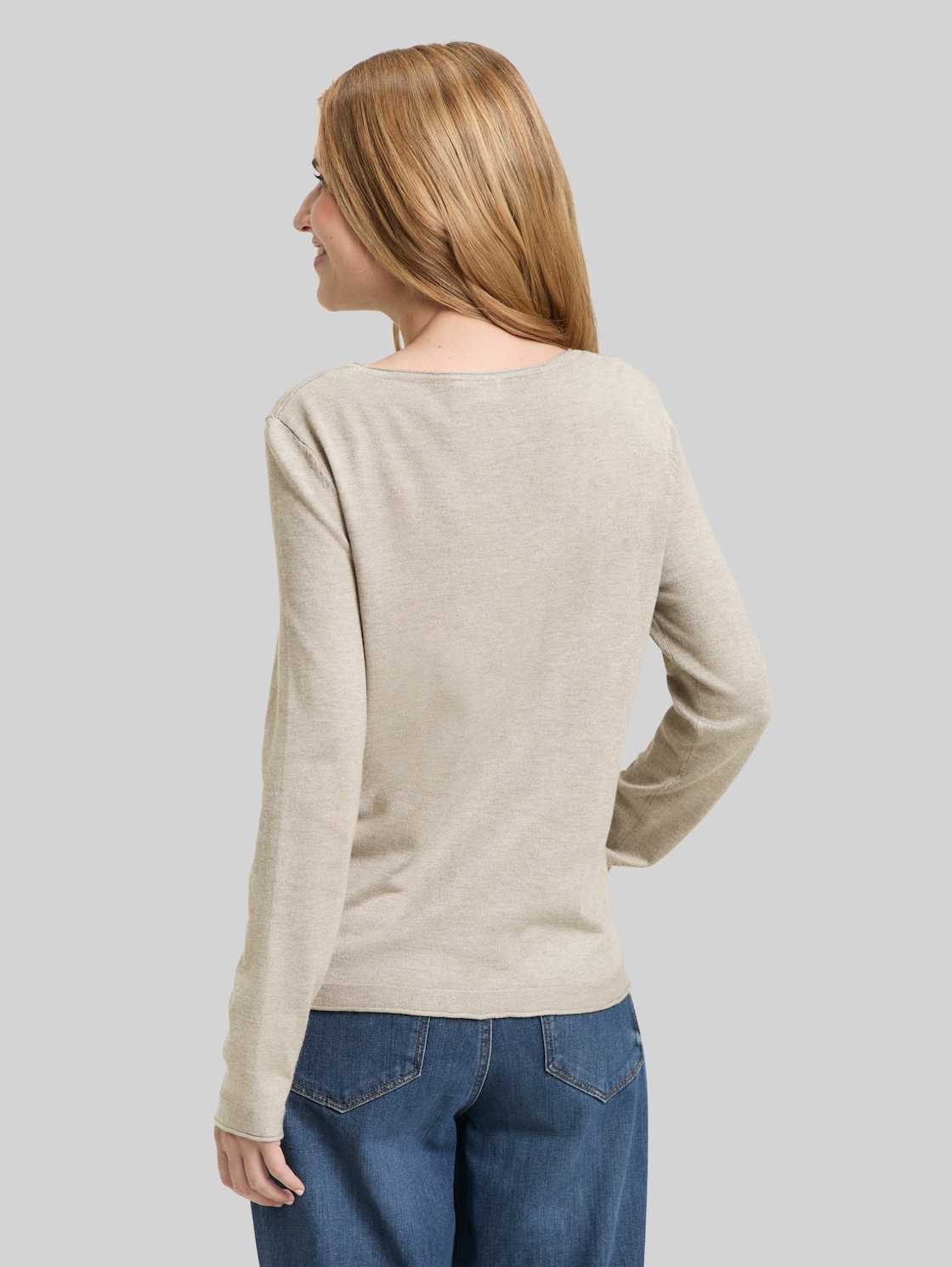  Tom Tailor Damen Basic Strickpullover Mit Rundhalsausschnitt, Grau, Meliert, Gr. Xxl 