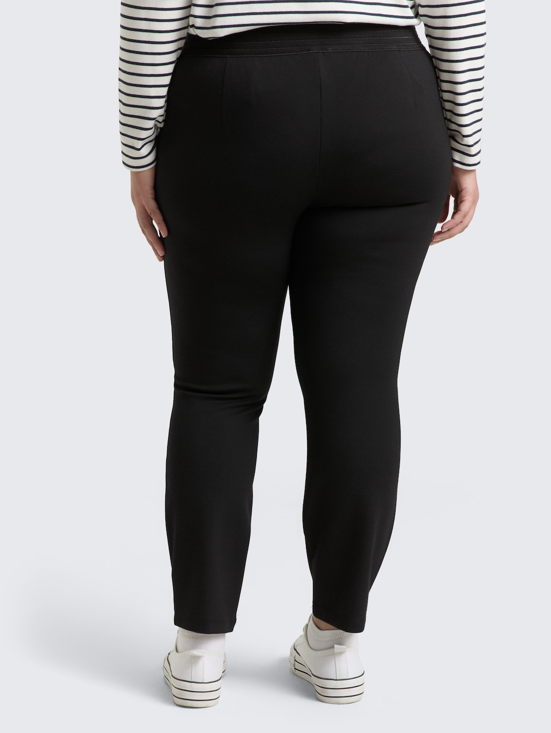 Thumbnail - TOM TAILOR Damen Plus Size - Treggings Hose mit elastischem Bund, schwarz, Uni, Gr. 46/28